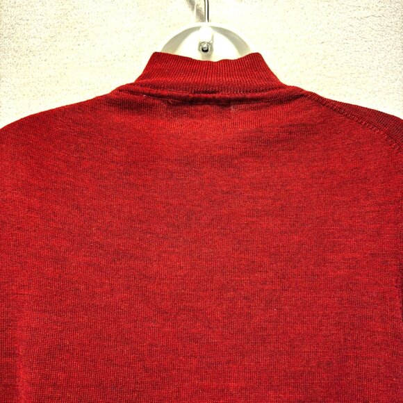 Valerie Stevens Merino Wool Mock Neck Sweater Womens Medium Red Lightweight - Picture 9 of 13